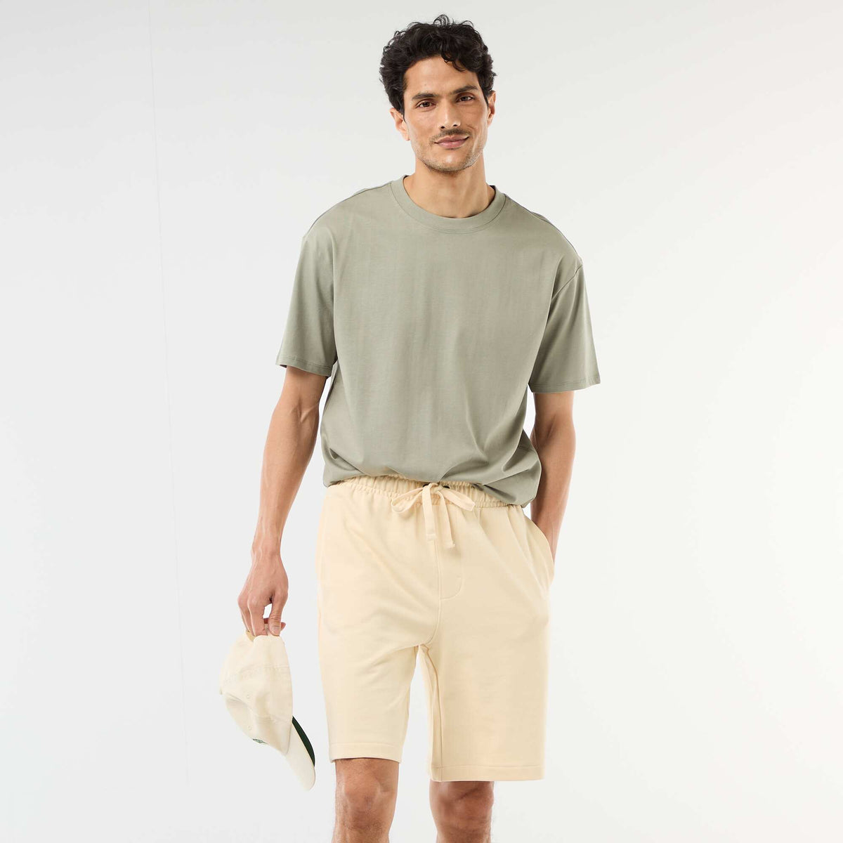 Bermuda de felpa ligera liso AMARILLO