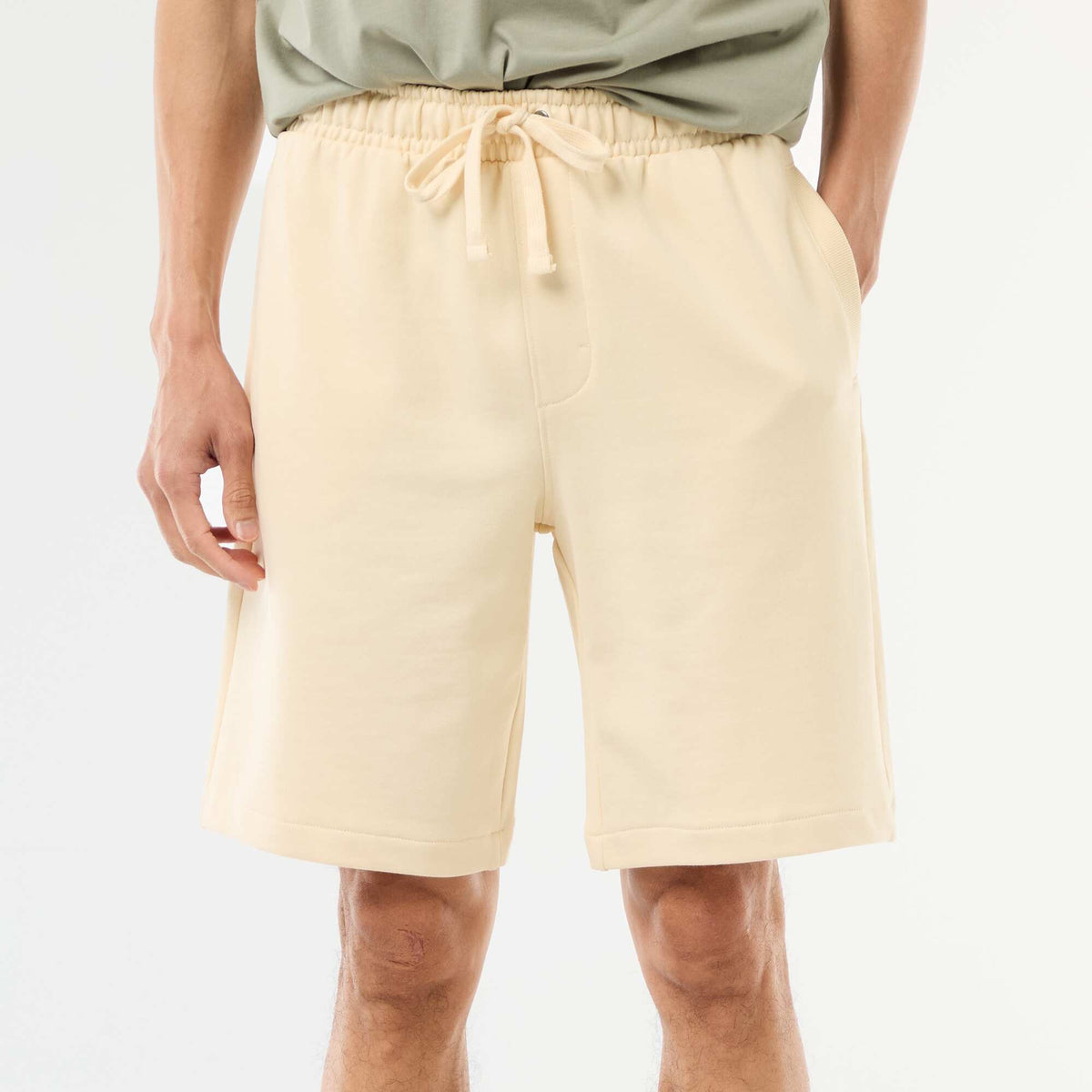 Bermuda de felpa ligera liso AMARILLO