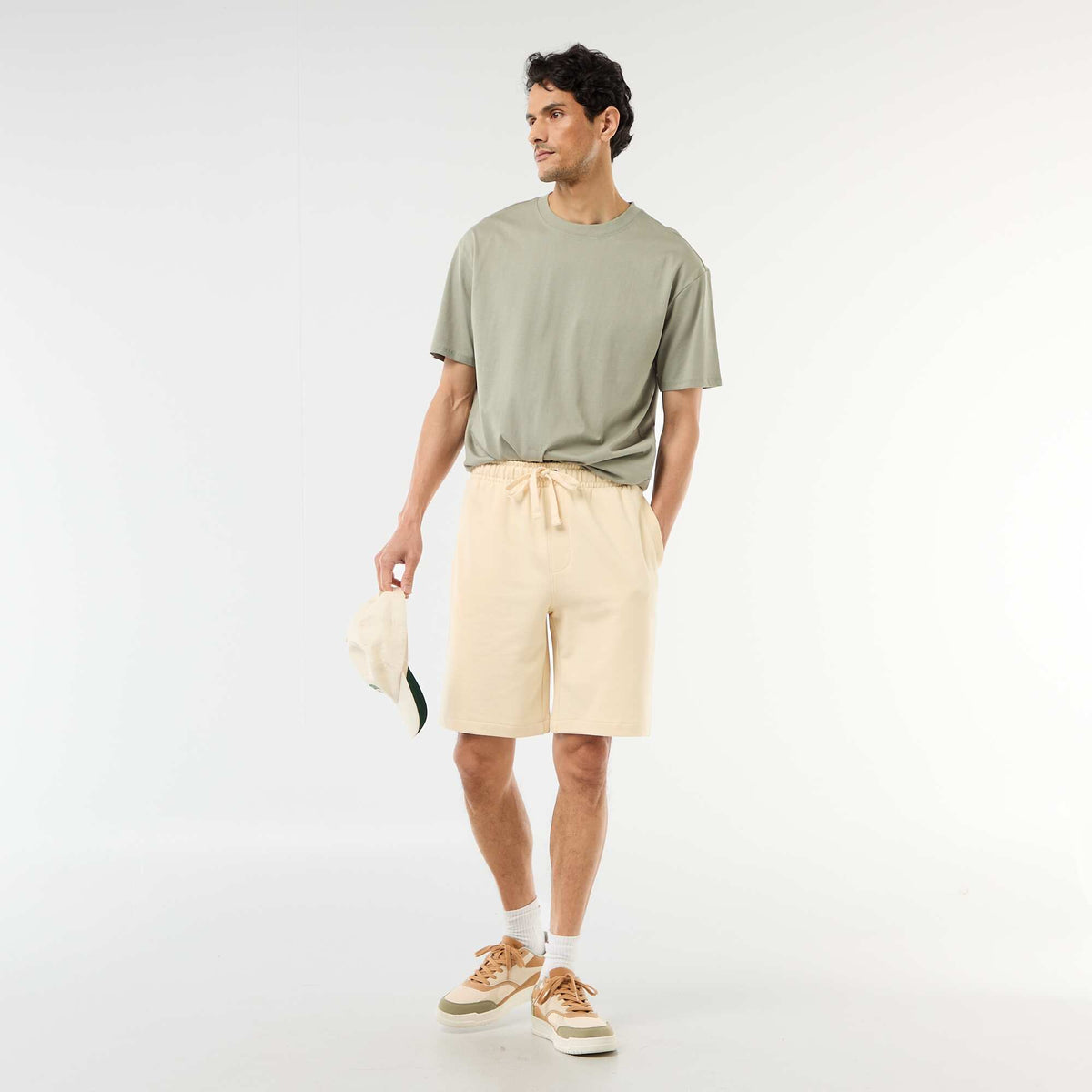 Bermuda de felpa ligera liso AMARILLO