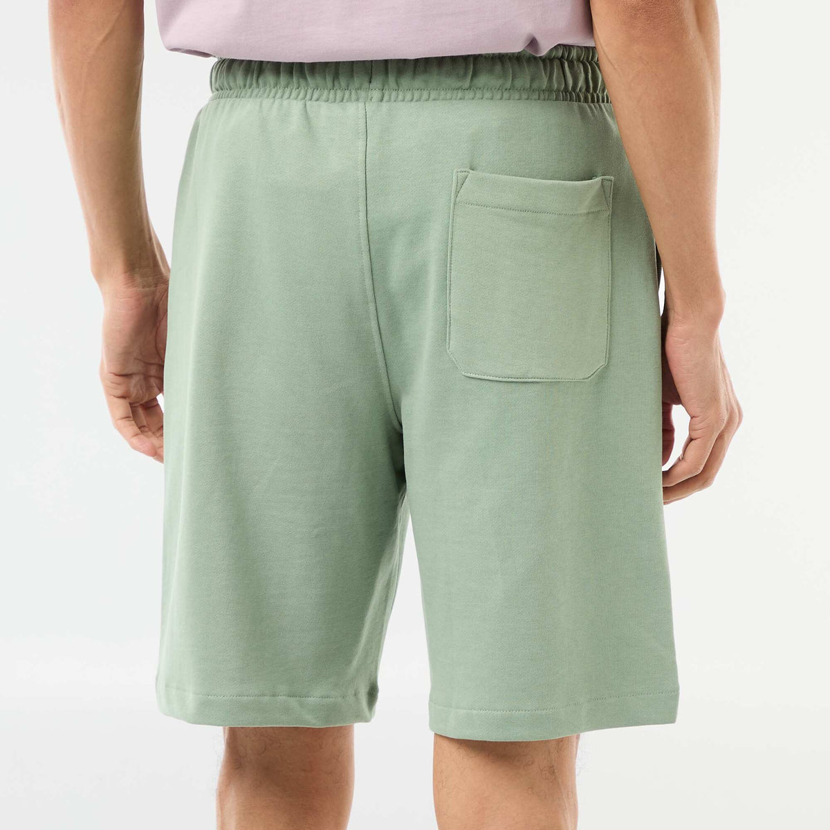 Bermuda de felpa ligera liso VERDE