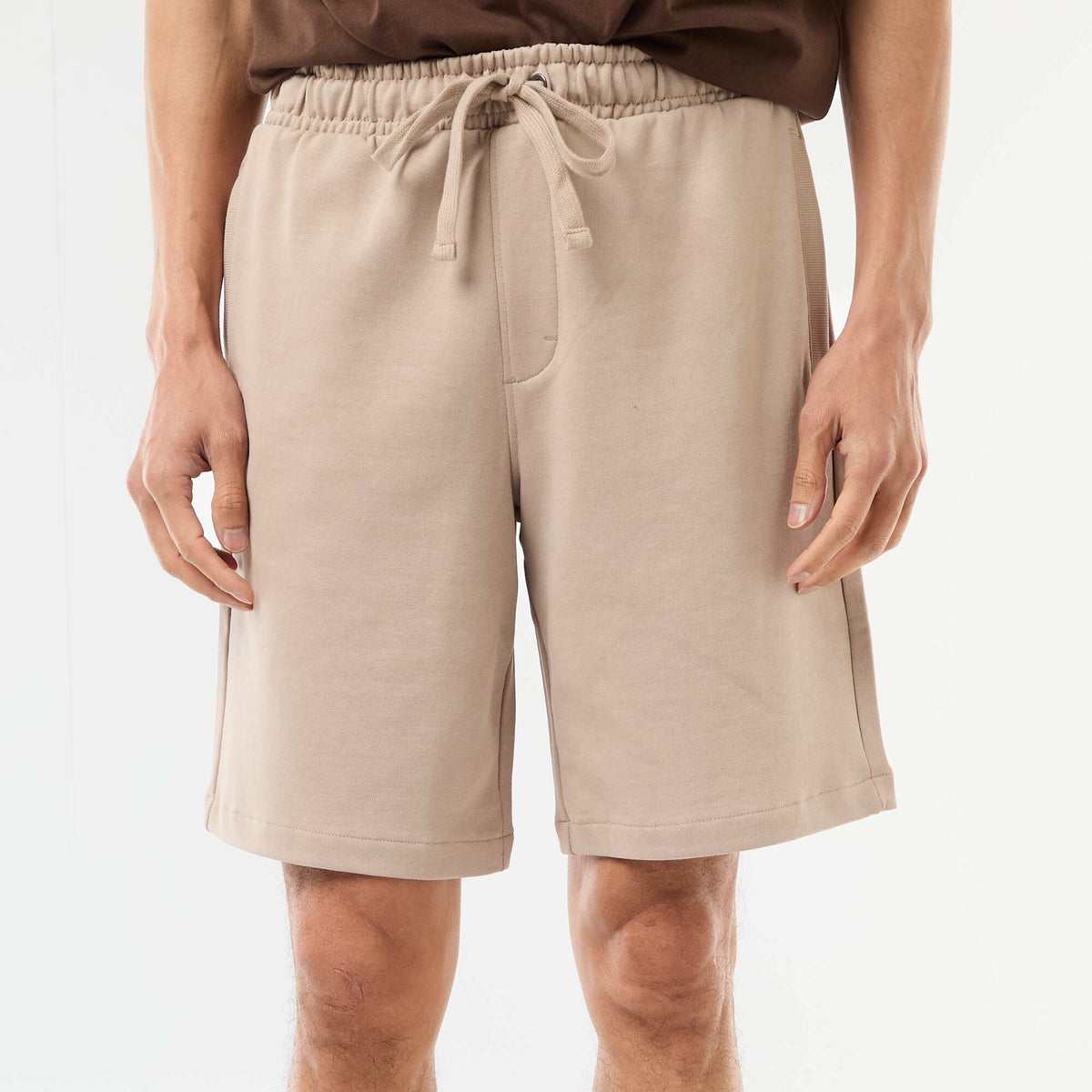 Bermuda de felpa ligera liso BEIGE
