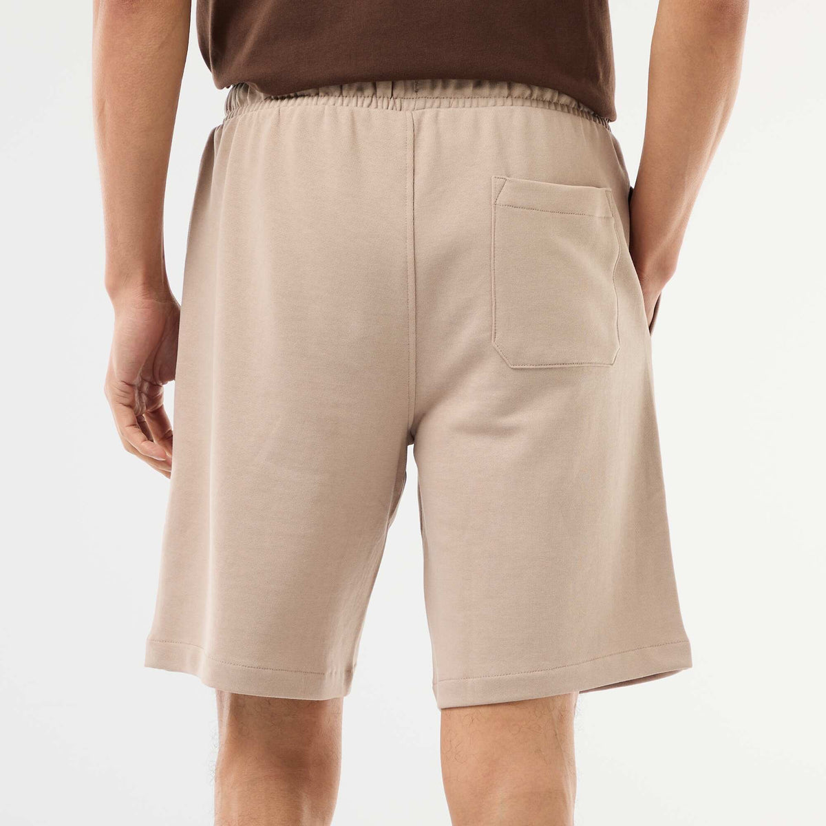 Bermuda de felpa ligera liso BEIGE