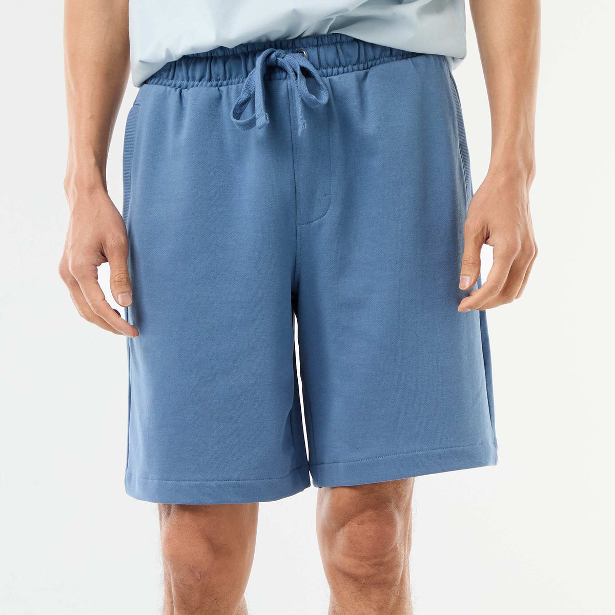 Bermuda de felpa ligera liso AZUL