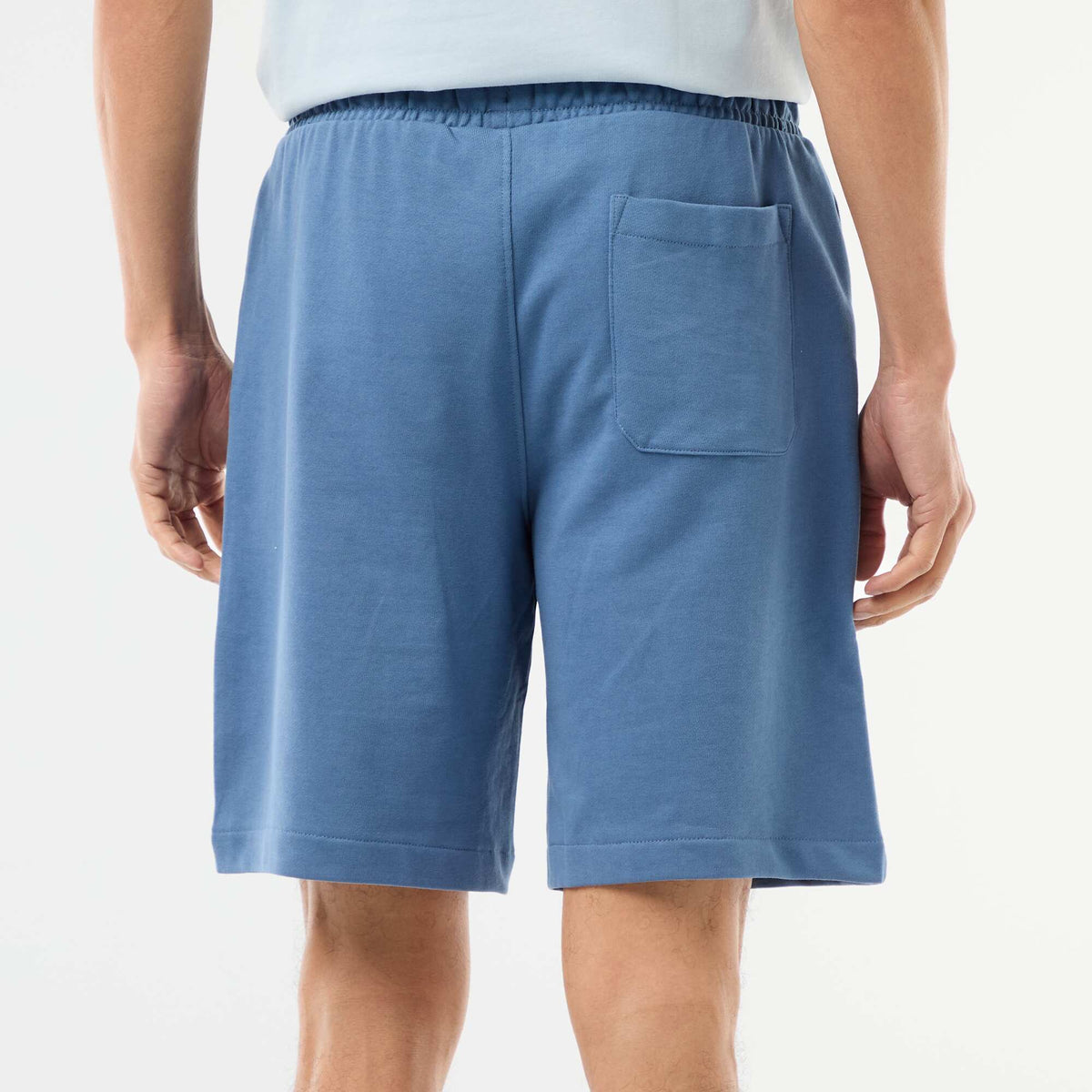 Bermuda de felpa ligera liso AZUL
