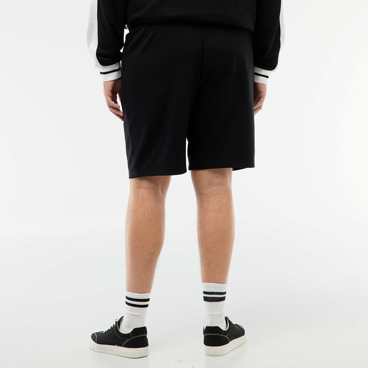 Bermuda de piqué de algodón NEGRO