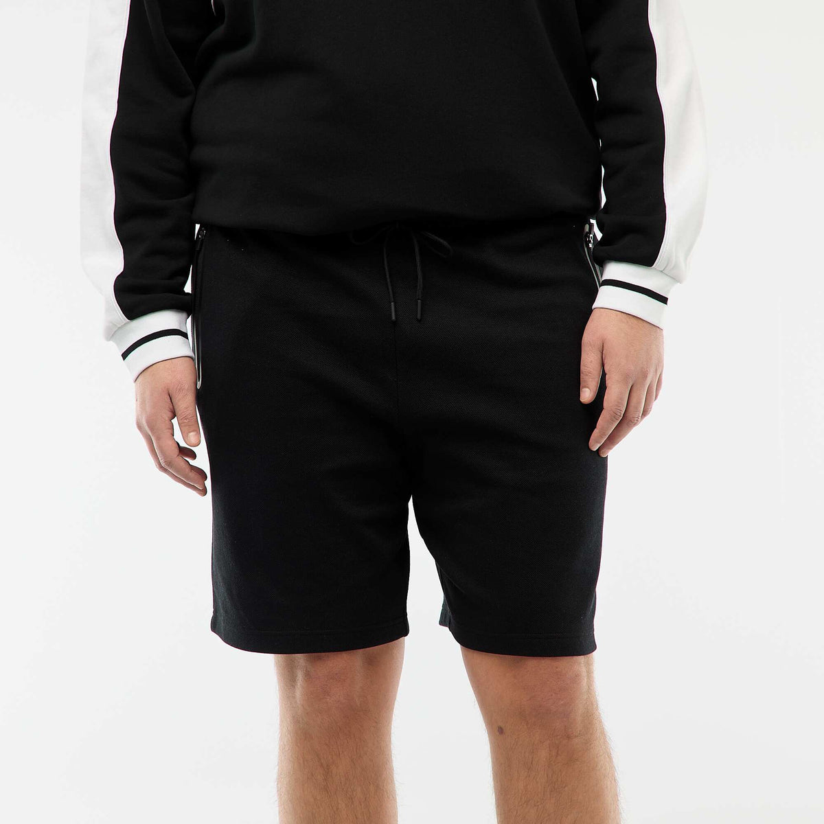 Bermuda de piqué de algodón NEGRO