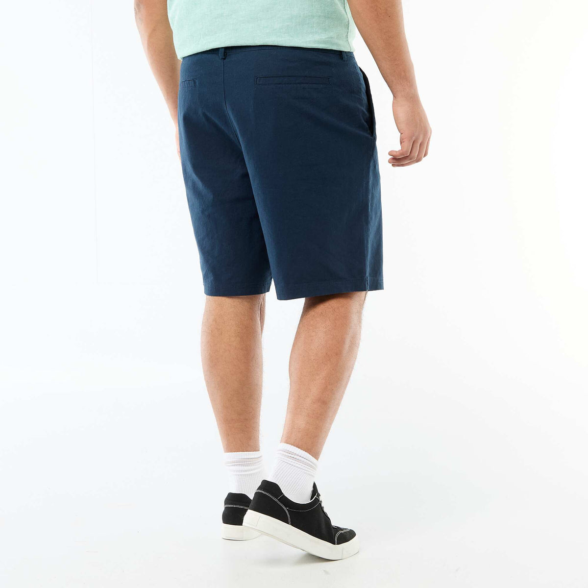 Bermuda chino con abertura abotonada + cremallera + cordones AZUL