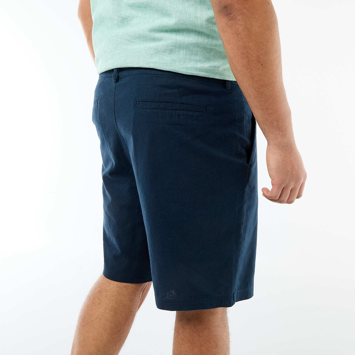 Bermuda chino con abertura abotonada + cremallera + cordones AZUL
