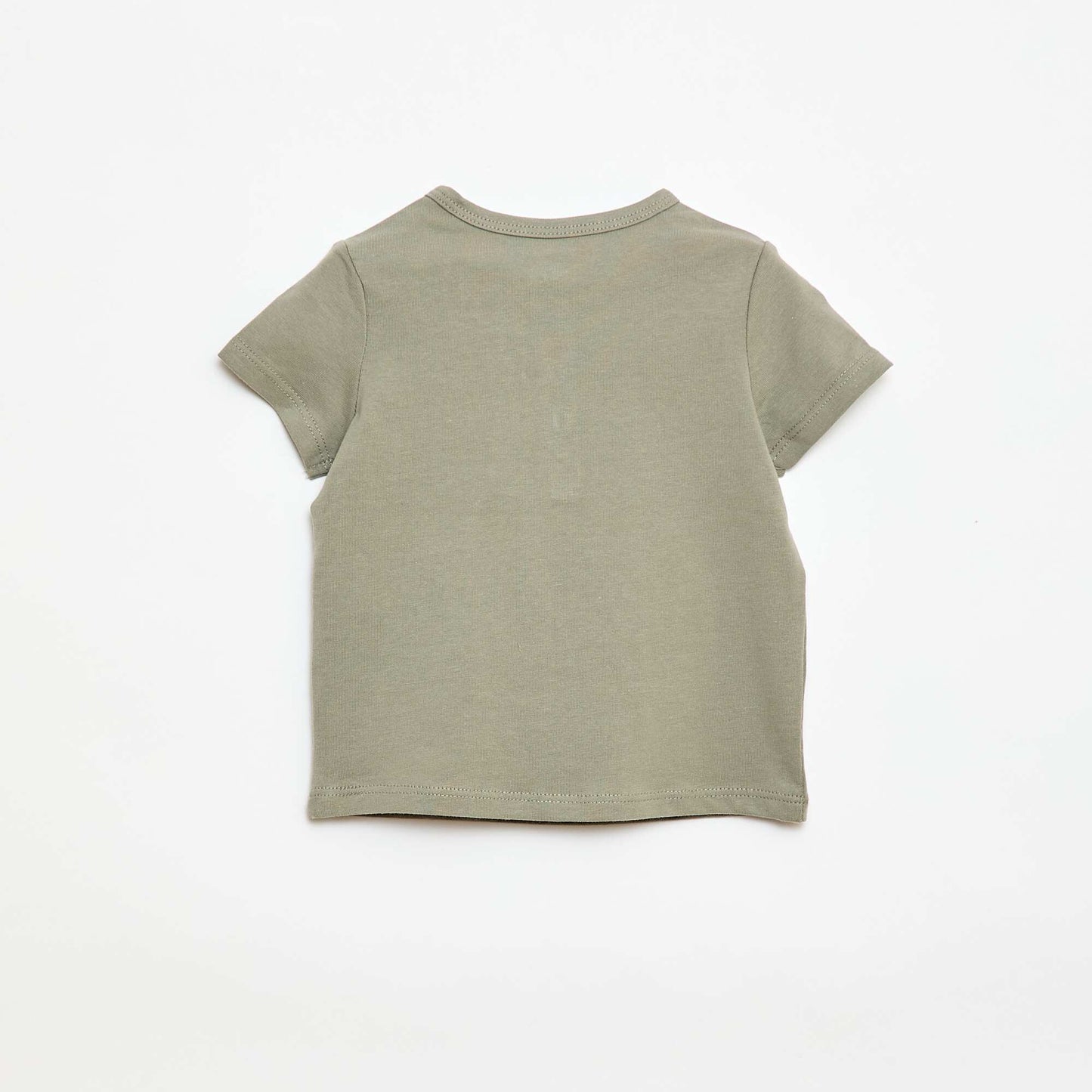 Camiseta con cuello tunecino abotonado VERDE