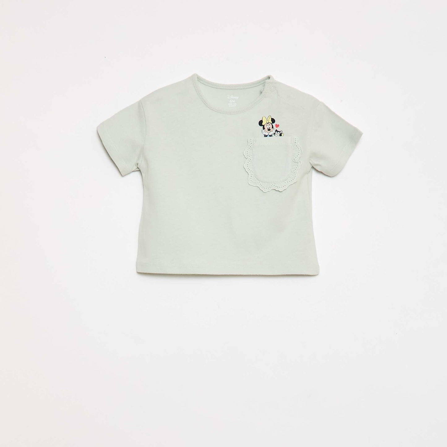 Camiseta 'Disney' de manga corta y bolsillo con volante VERDE