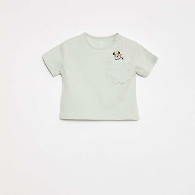 Camiseta 'Disney' de manga corta y bolsillo con volante VERDE