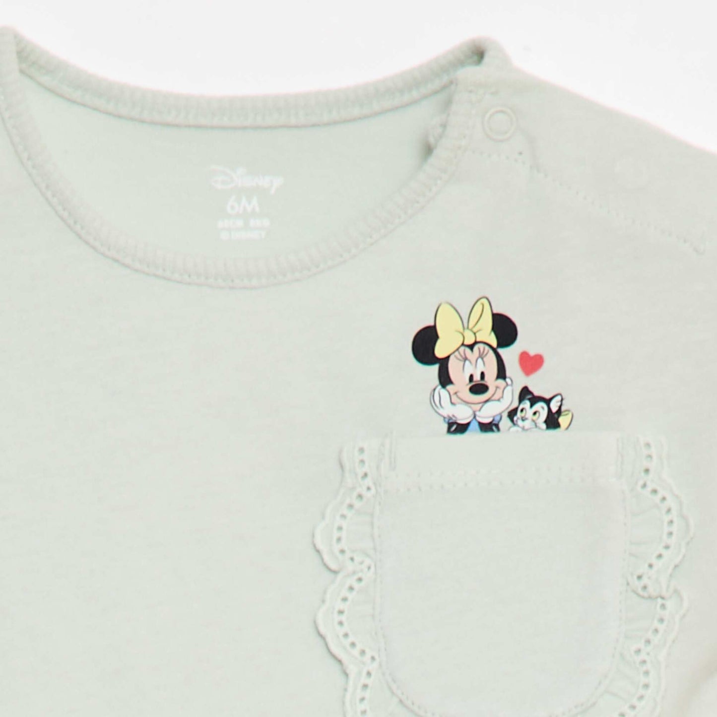 Camiseta 'Disney' de manga corta y bolsillo con volante VERDE