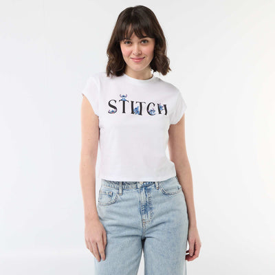 Camiseta corta 'Stitch' BLANCO