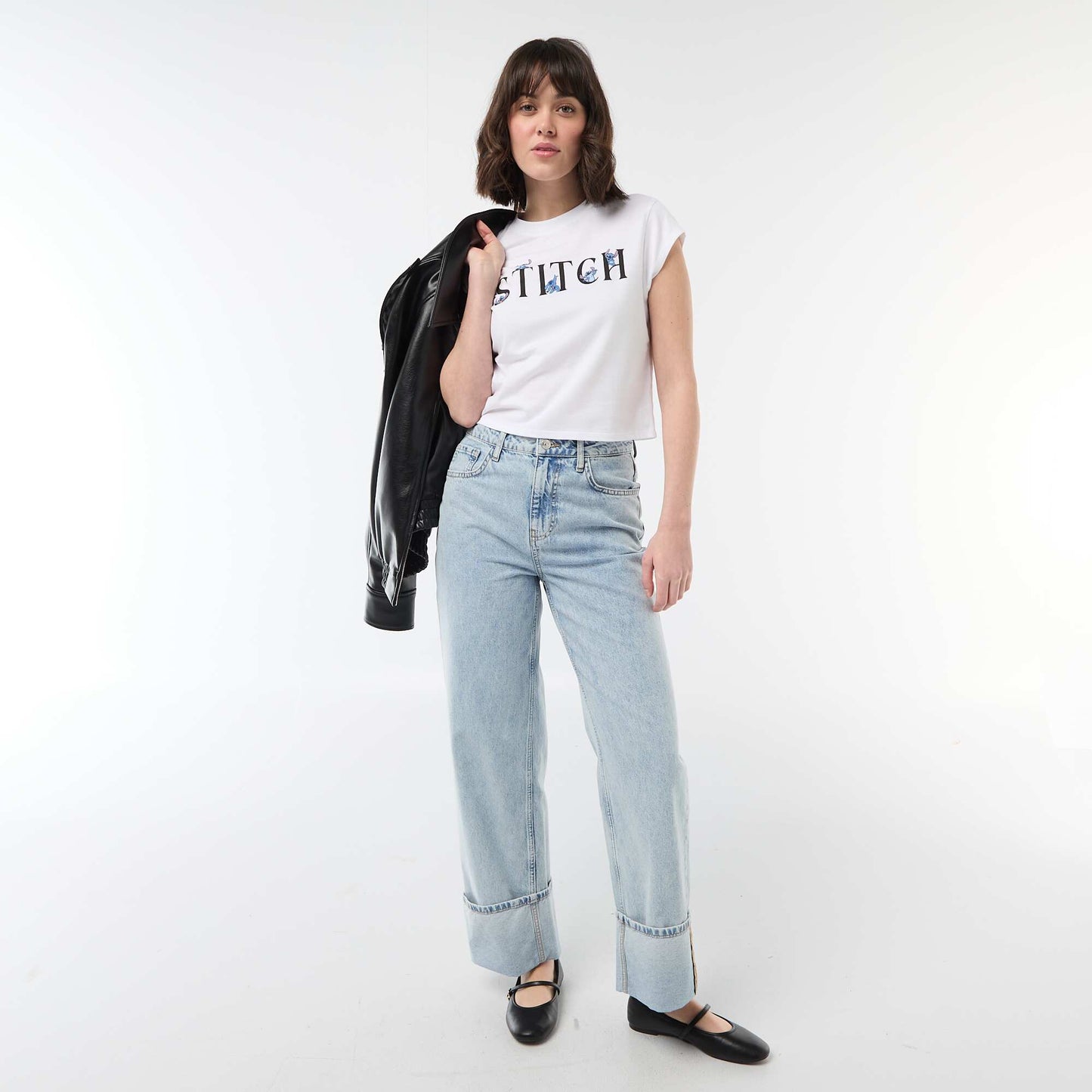 Camiseta corta 'Stitch' BLANCO