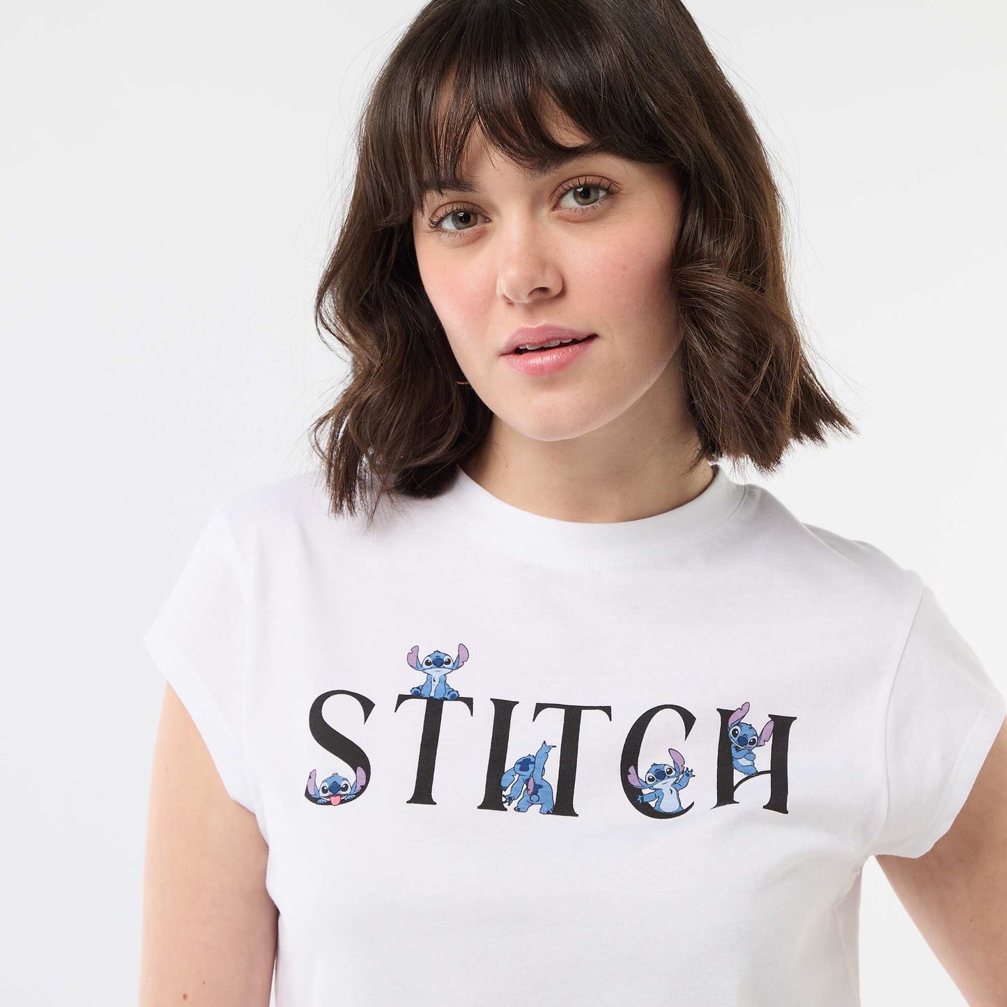 Camiseta corta 'Stitch' BLANCO