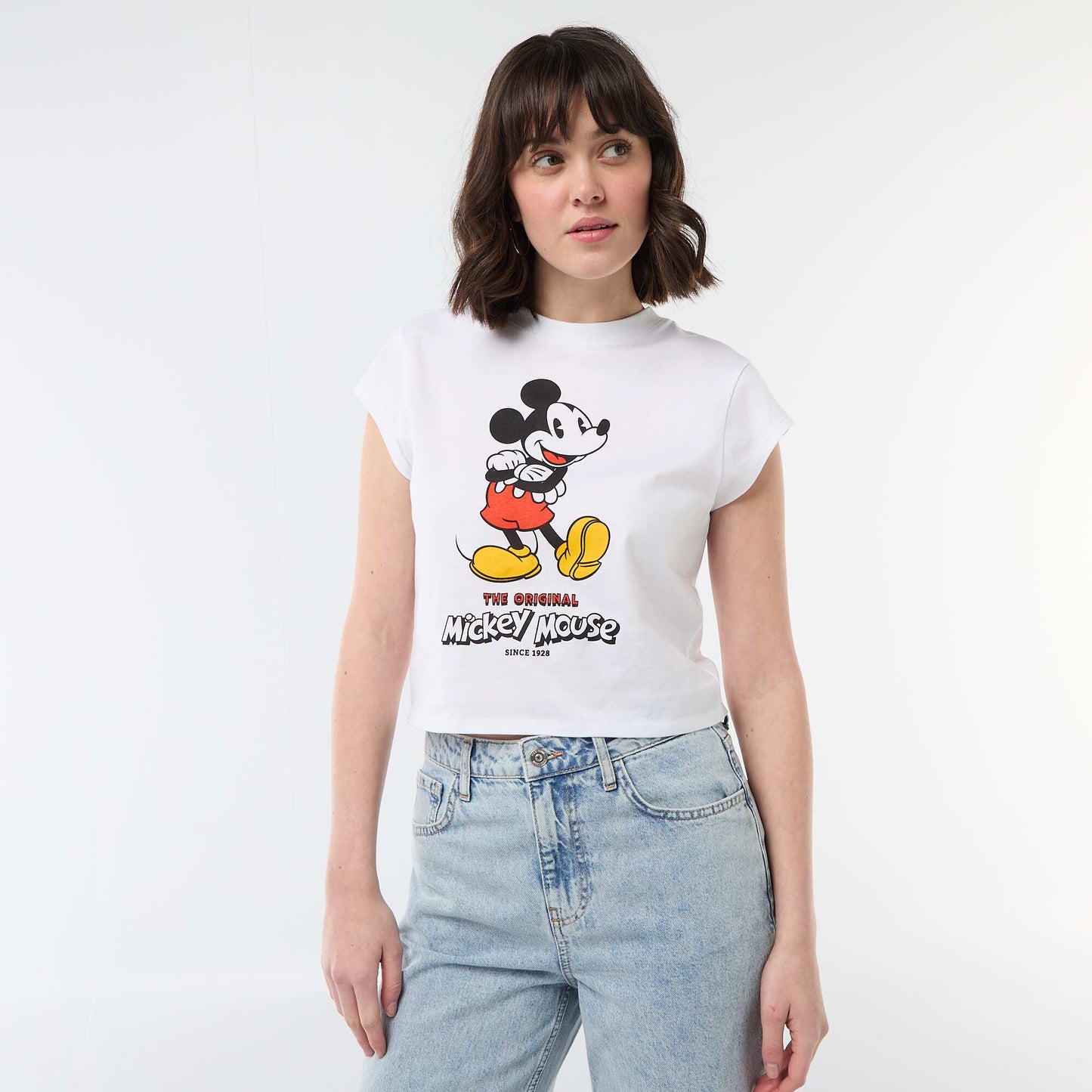 Camiseta 'Mickey' cropped 'Disney' BLANCO