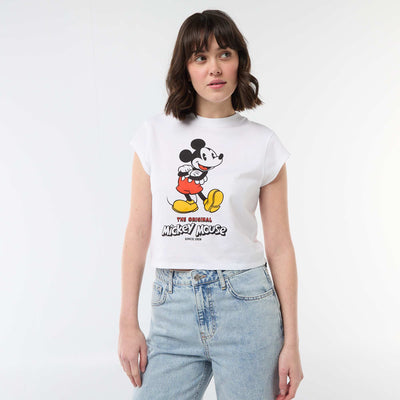 Camiseta 'Mickey' cropped 'Disney' BLANCO