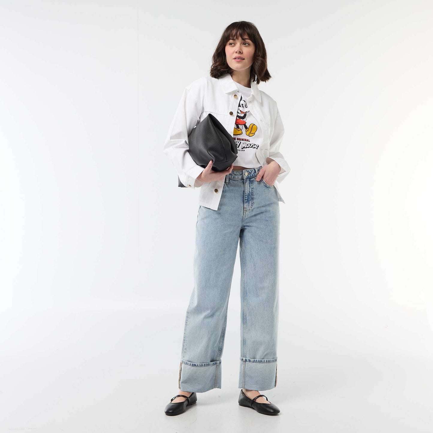 Camiseta 'Mickey' cropped 'Disney' BLANCO