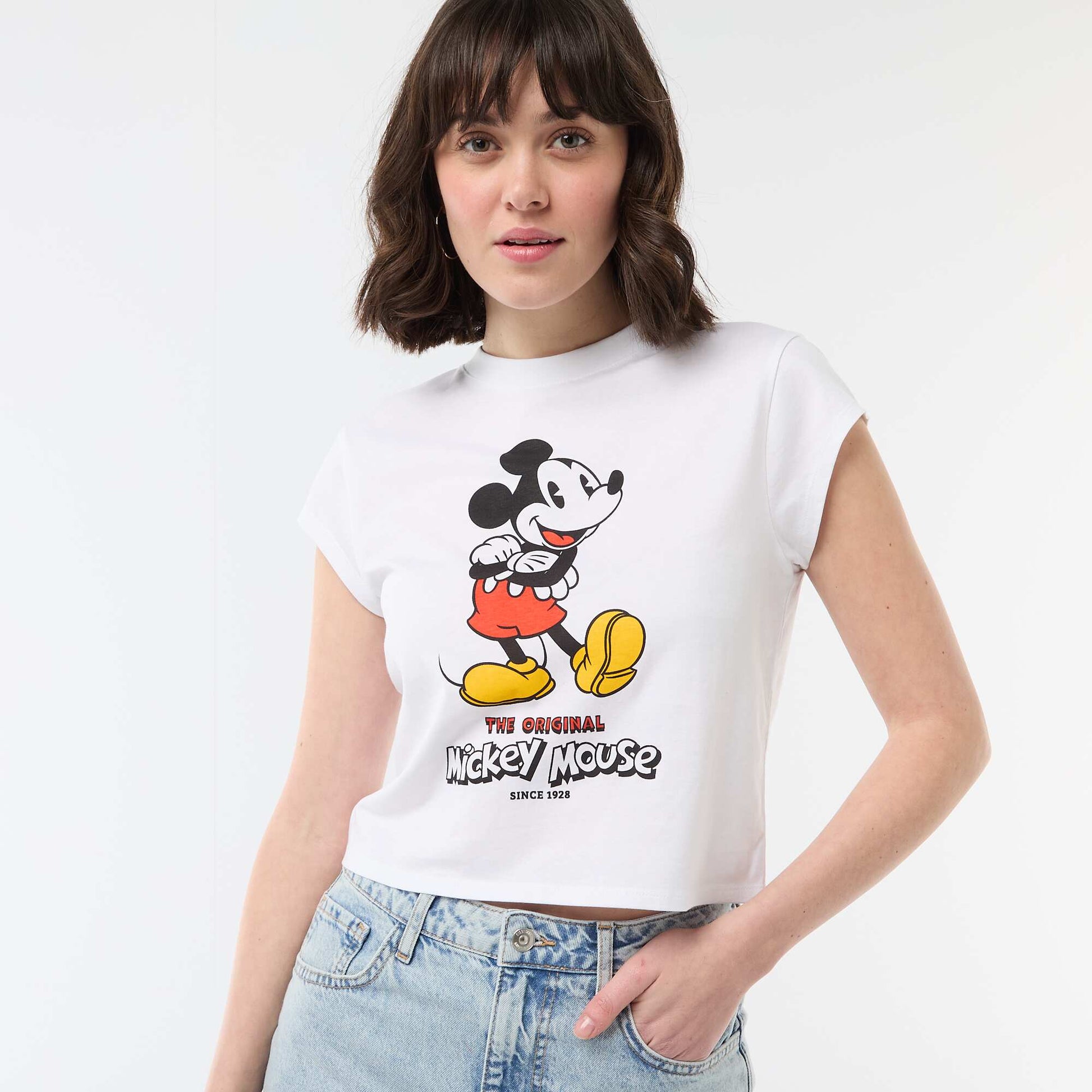 Camiseta 'Mickey' cropped 'Disney' BLANCO