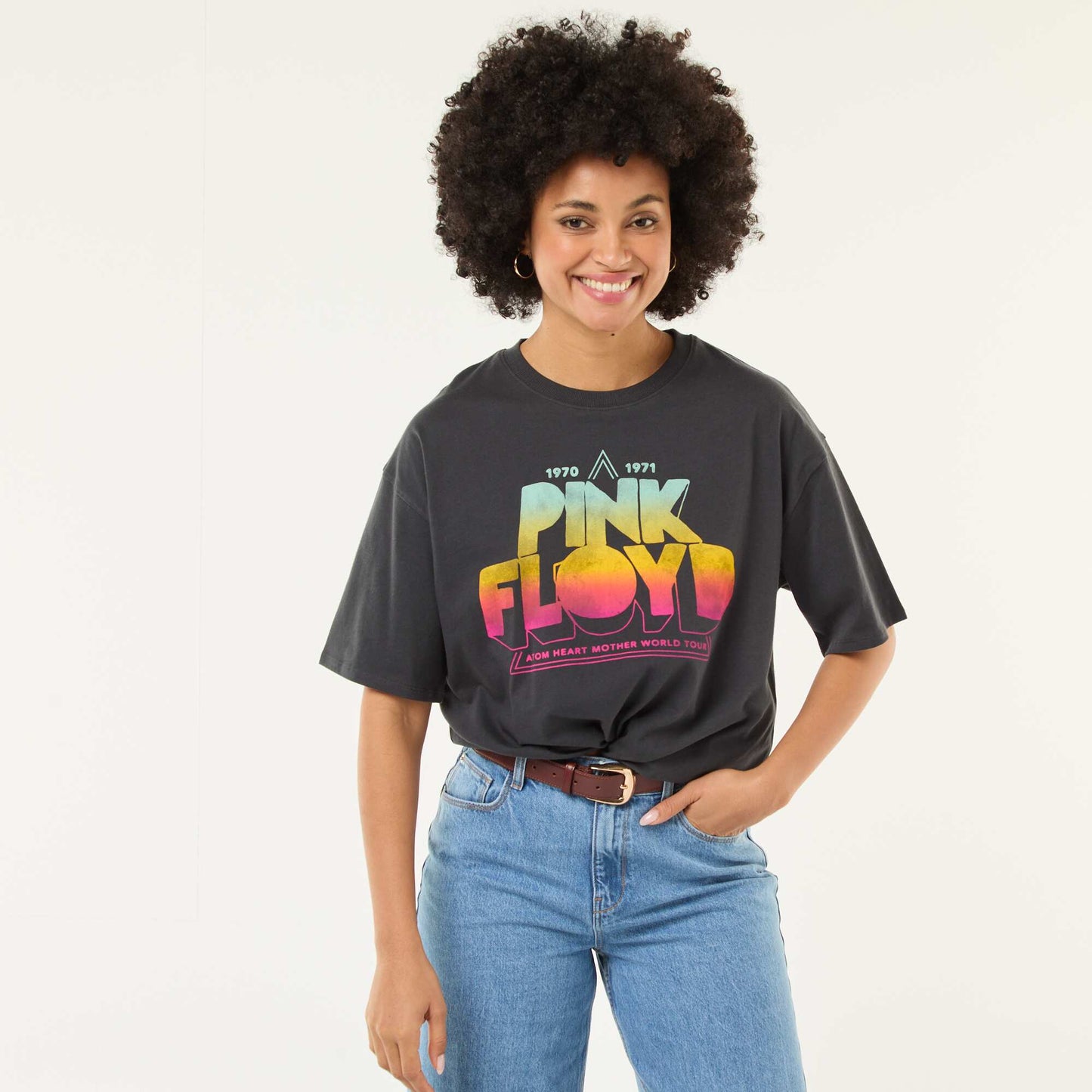 Camiseta estampada 'Pink Floyd' lisa NEGRO