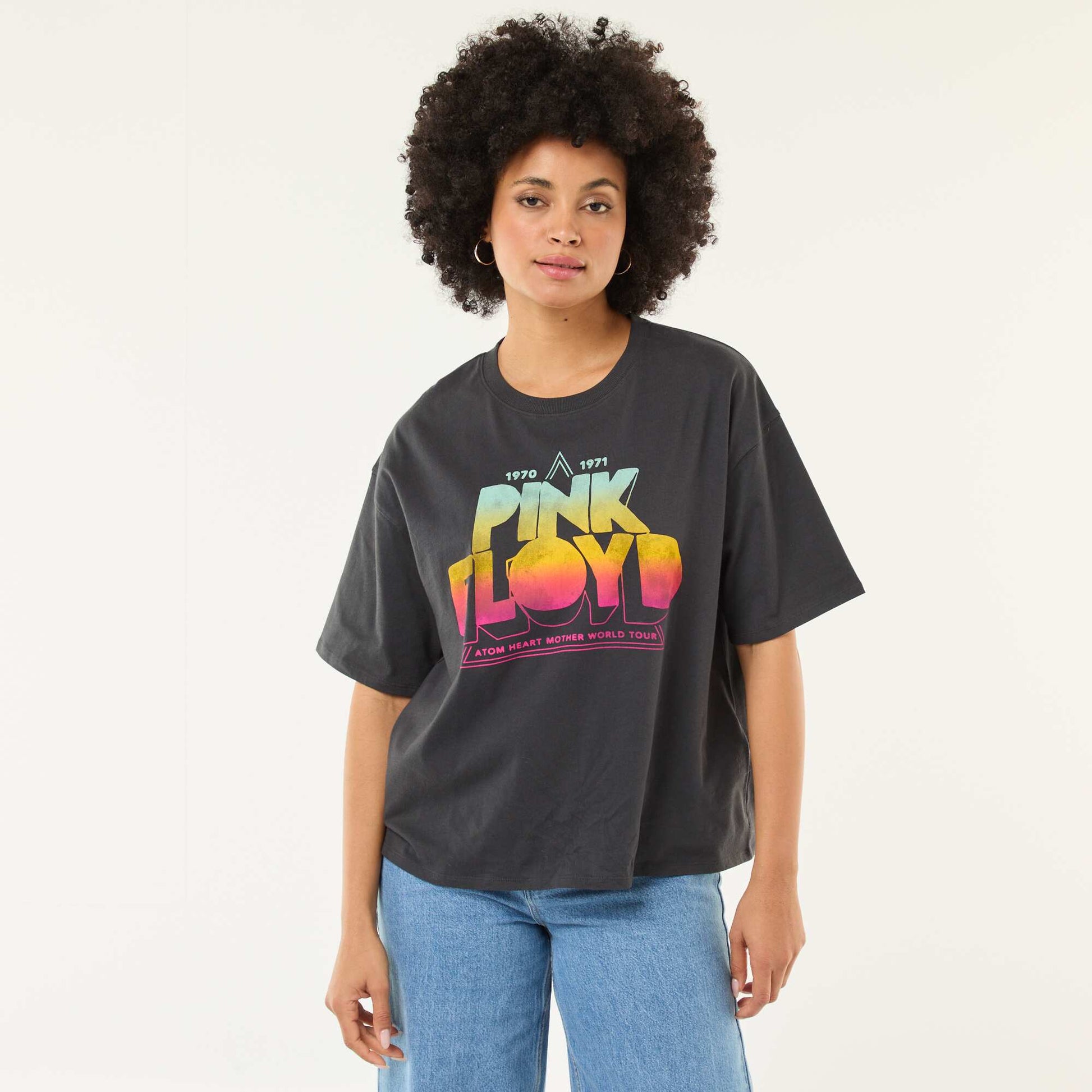 Camiseta estampada 'Pink Floyd' lisa NEGRO