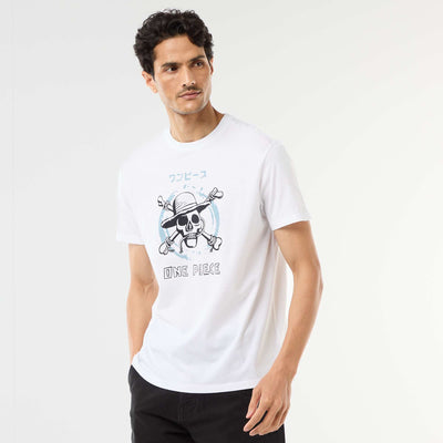 Camiseta 'One Piece' de manga corta BLANCO