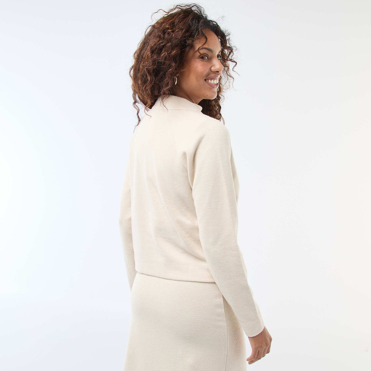 Chaleco con abertura abotonada dorada BEIGE