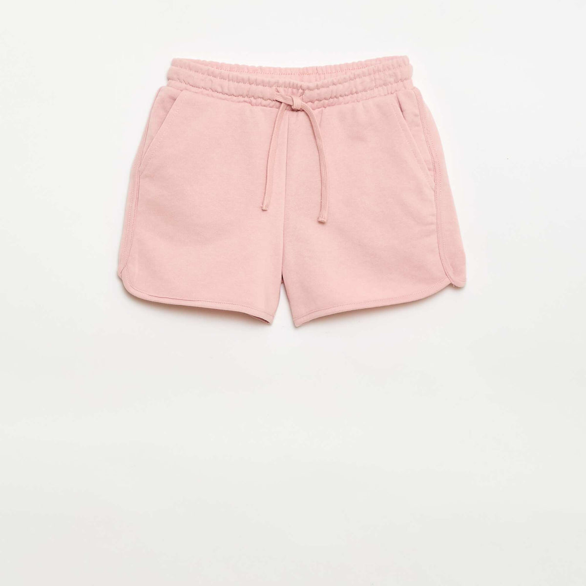 Pantalón corto en felpa liso ROSA