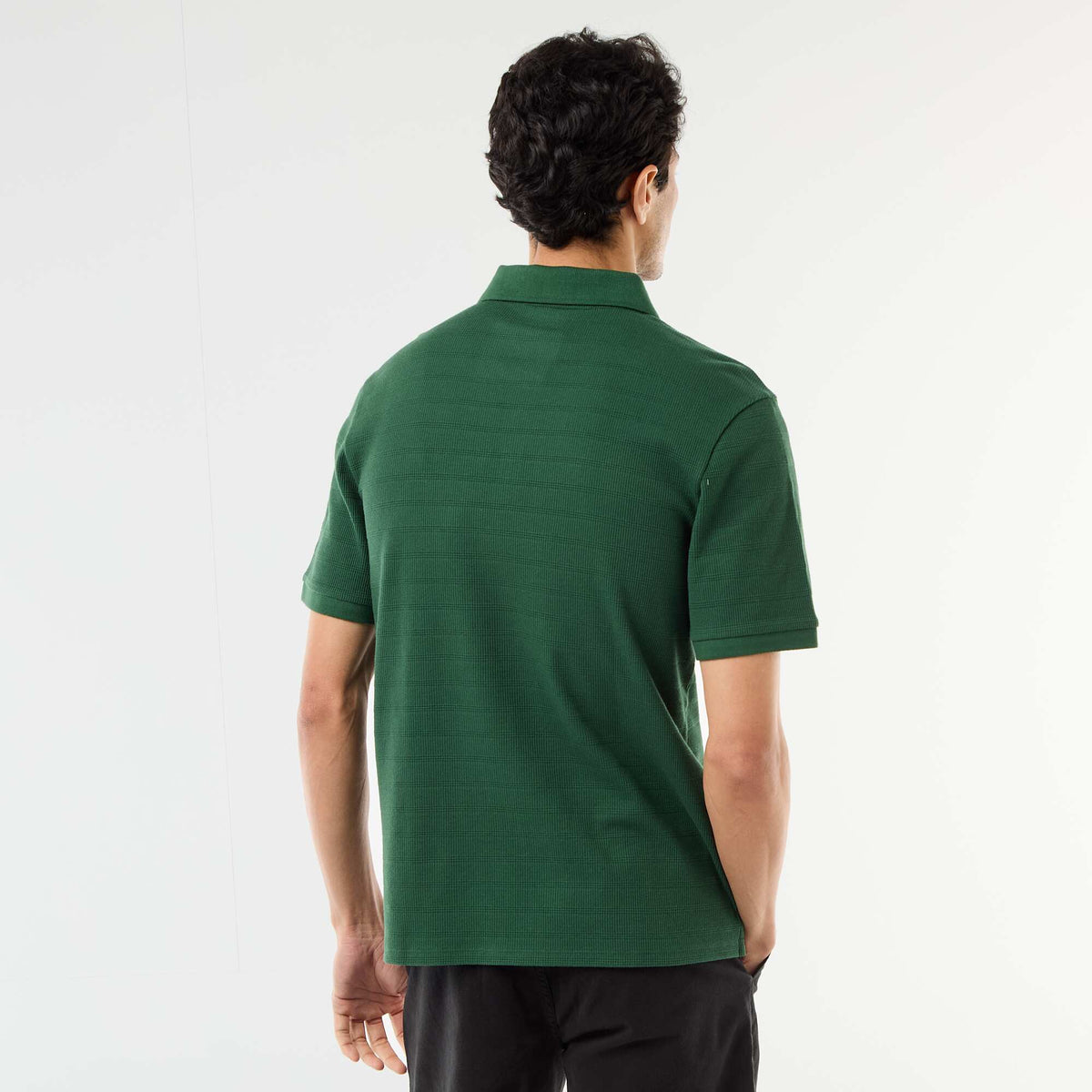 Remera de piqué de algodón de manga corta VERDE