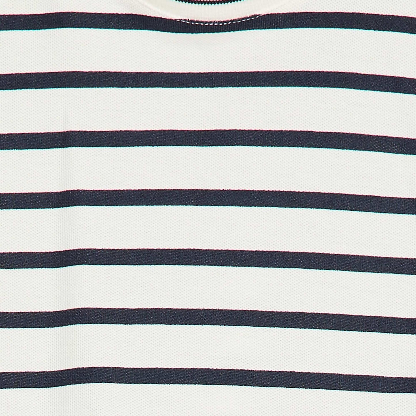 Camiseta de rayas de manga corta en algodón BLANCO