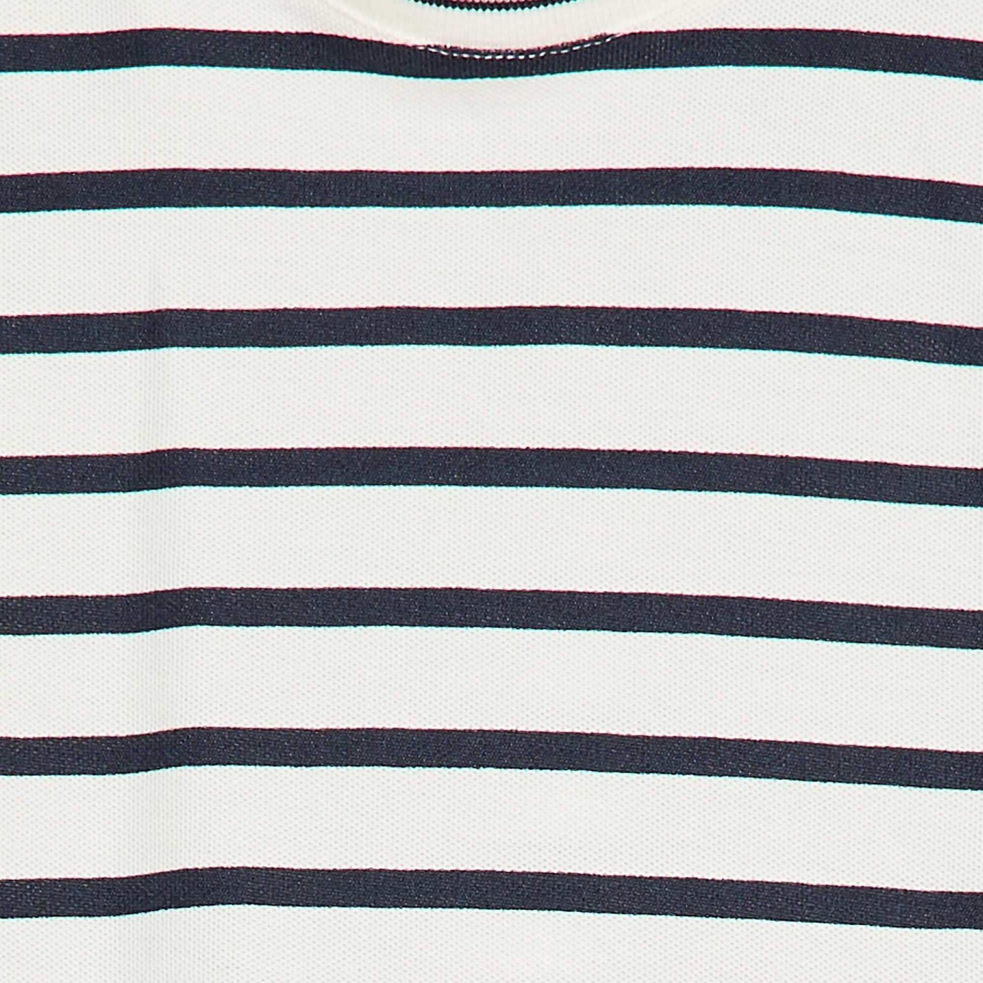 Camiseta de rayas de manga corta en algodón BLANCO