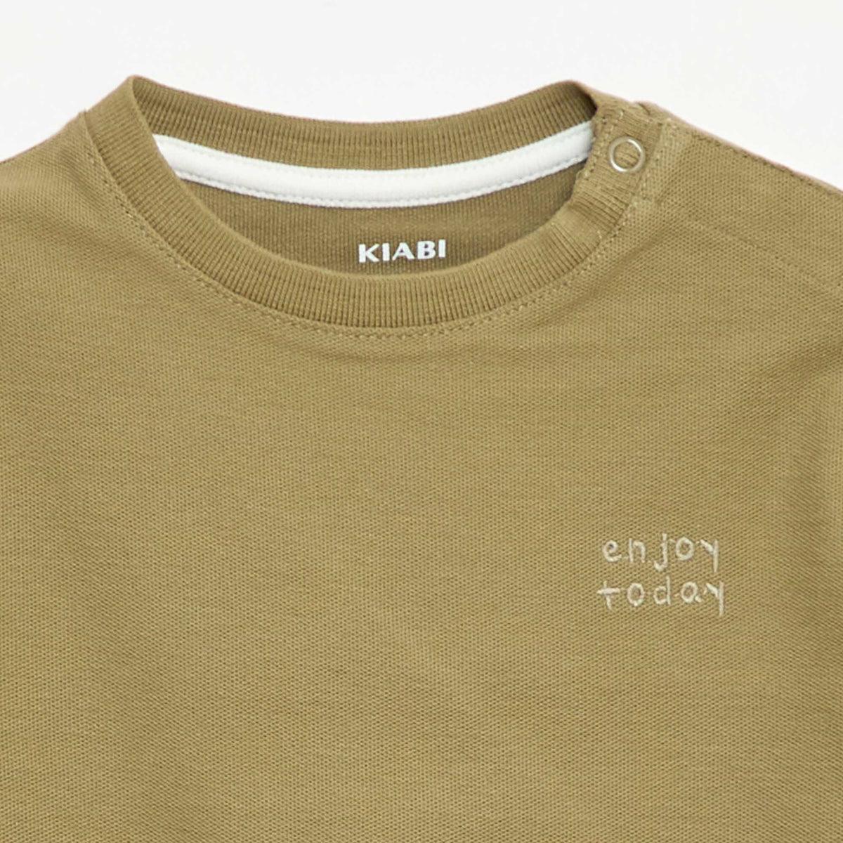 Camiseta lisa de manga corta de algodón VERDE