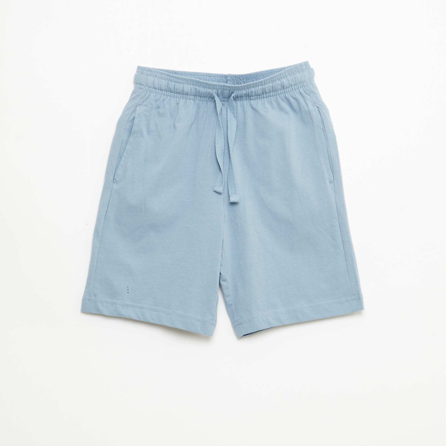 Pack de 2 pantalones cortos en punto de algodón liso AZUL