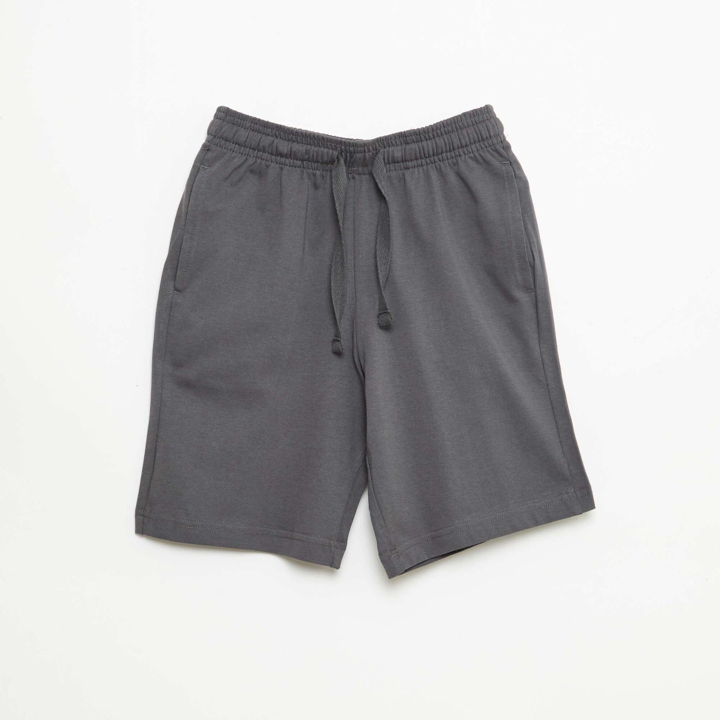 Pack de 2 pantalones cortos en punto de algodón liso GRIS