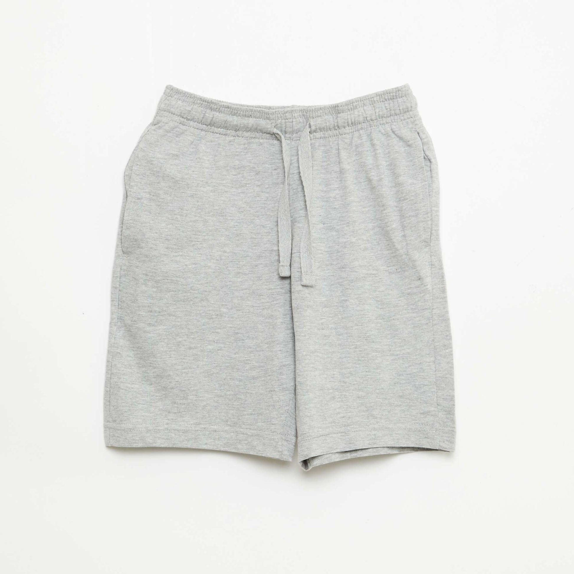 Pack de 2 pantalones cortos en punto de algodón liso GRIS