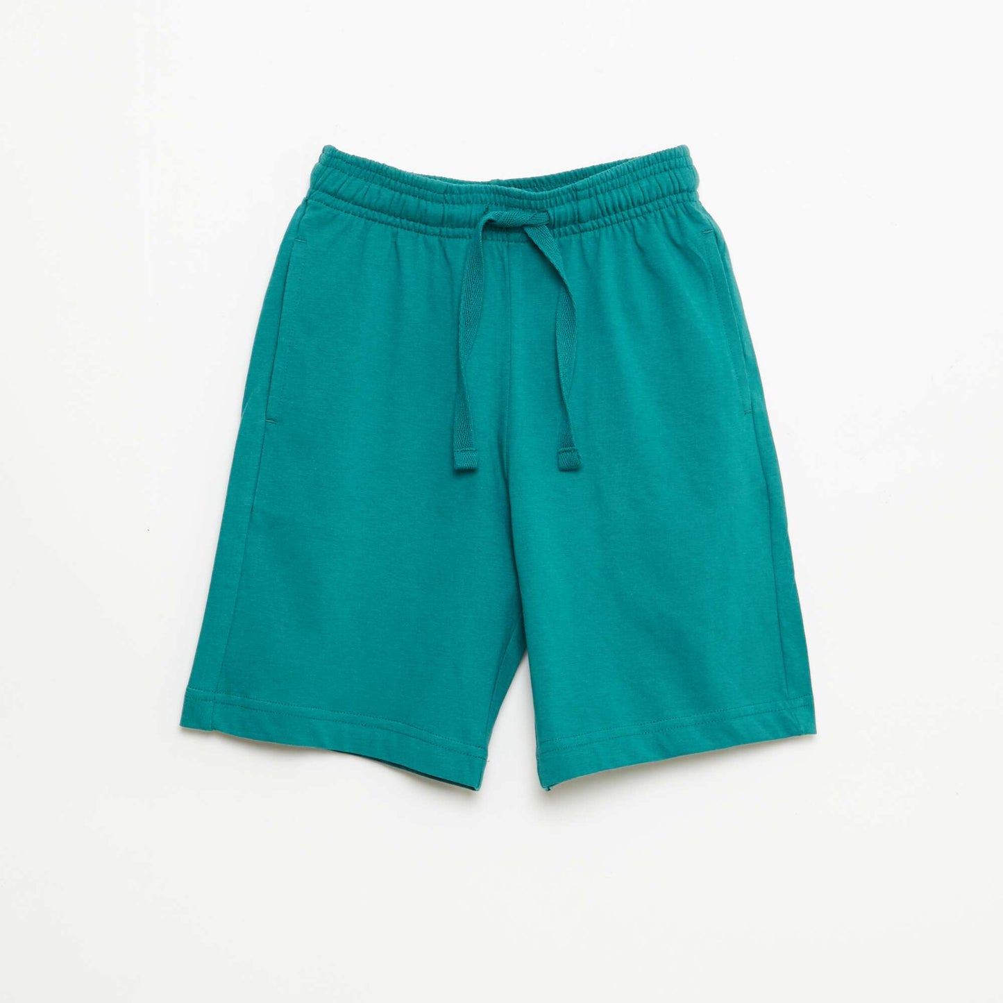Pack de 2 pantalones cortos en punto de algodón liso BEIGE