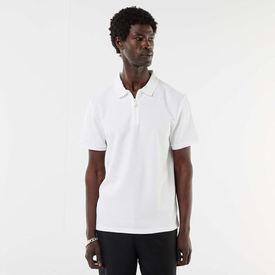 Remera de nido de abeja con cuello de cremallera BLANCO