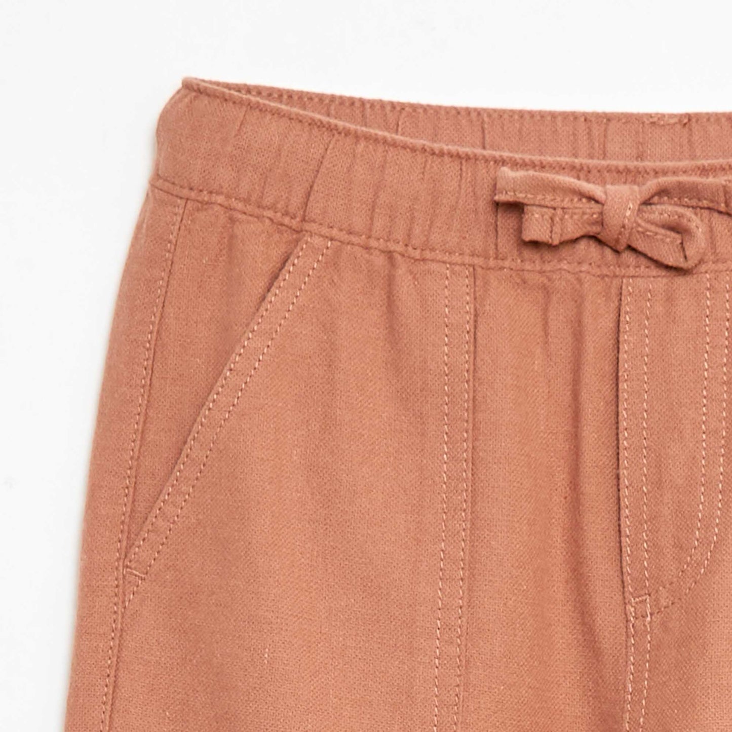 Pantalón de lino mezclado MARRON