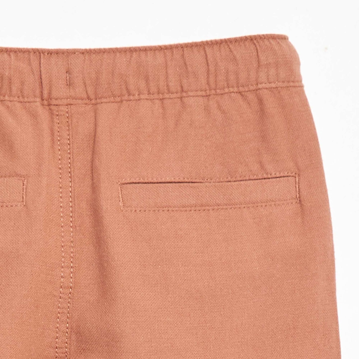 Pantalón de lino mezclado MARRON
