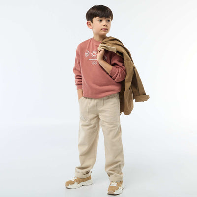 Pantalón de lino mezclado BEIGE