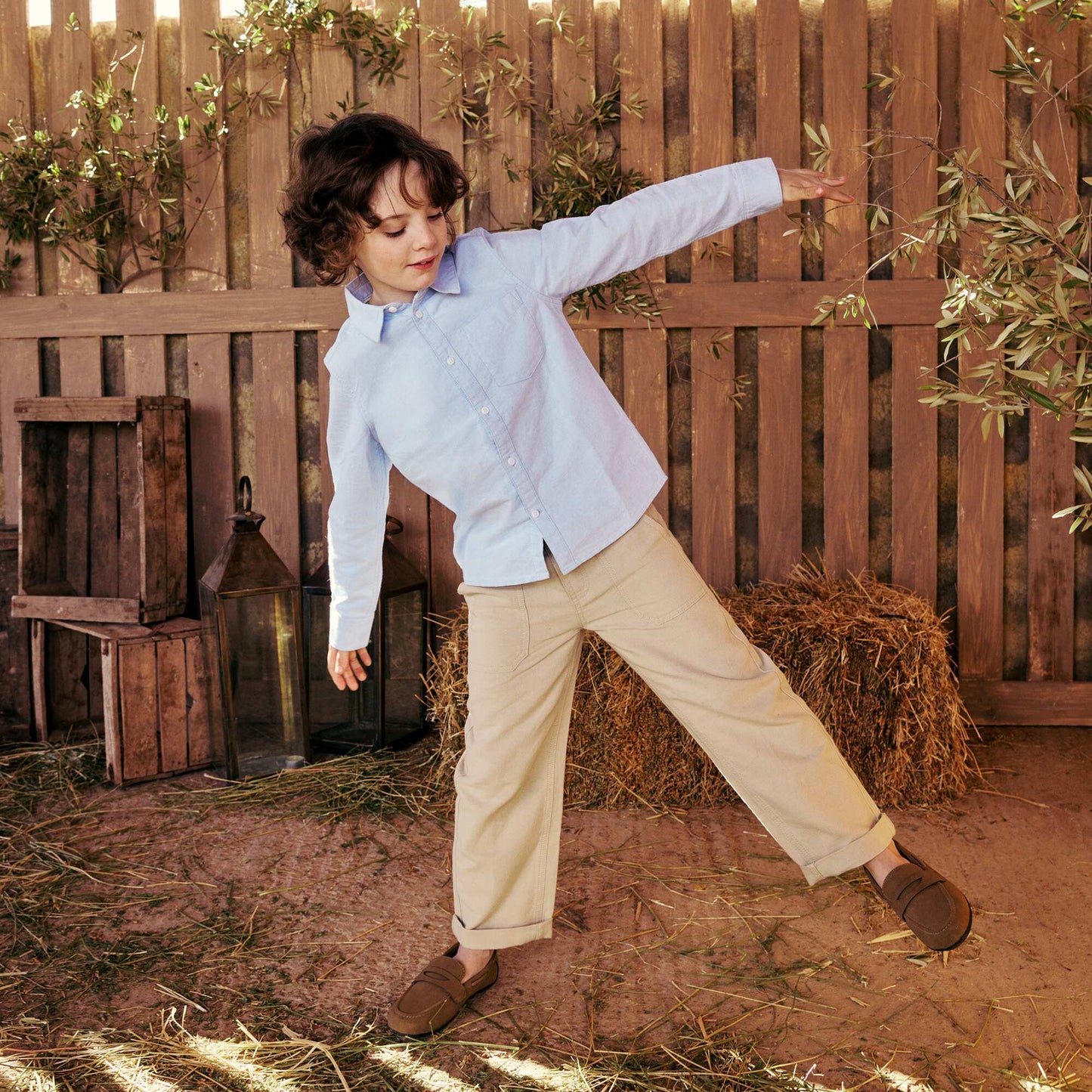 Pantalón de lino mezclado BEIGE