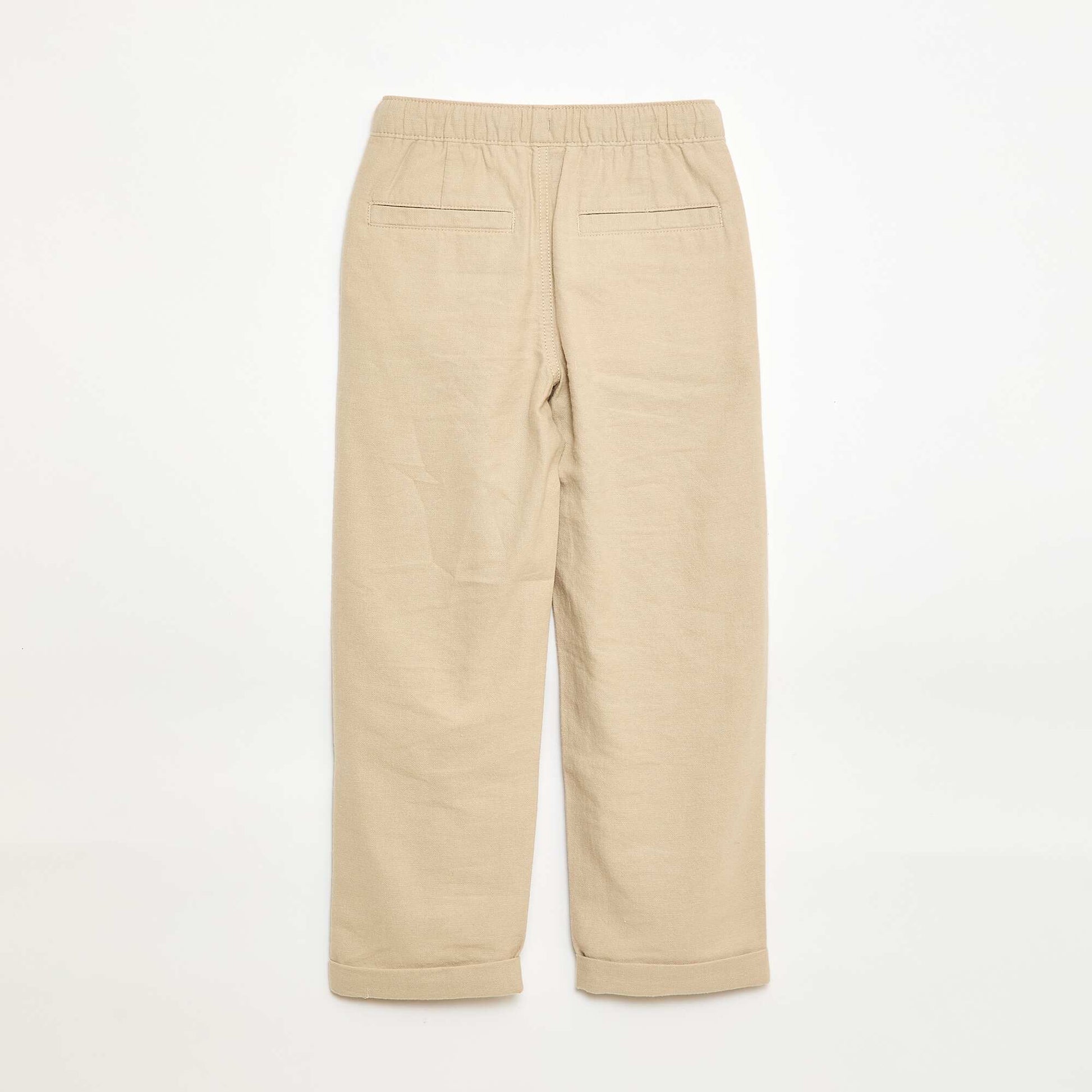 Pantalón de lino mezclado BEIGE