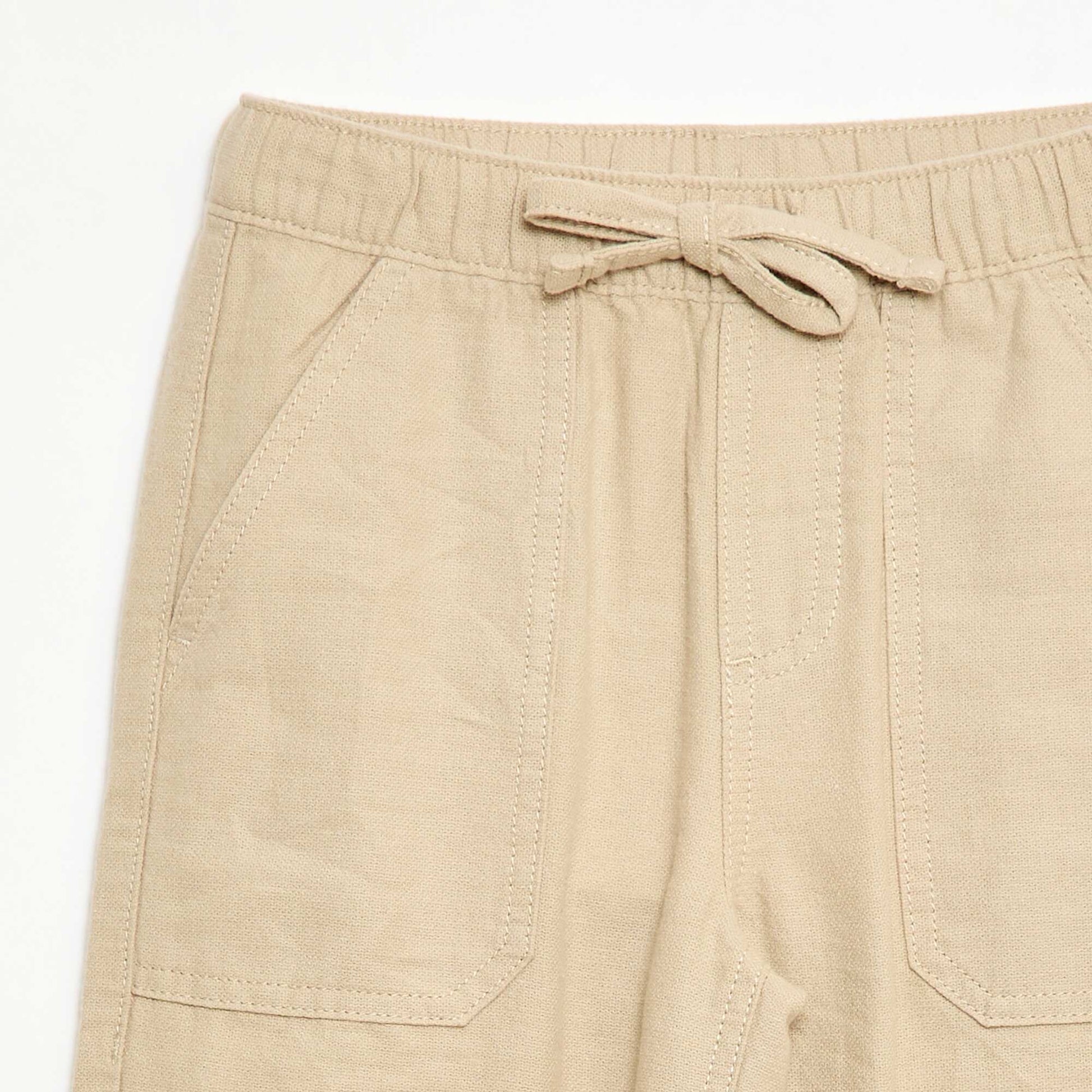 Pantalón de lino mezclado BEIGE