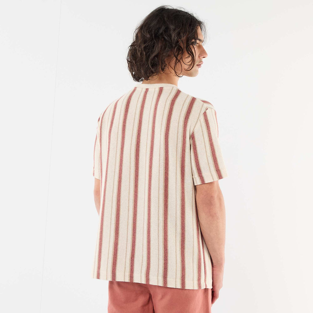 Camiseta de punto de manga corta BEIGE