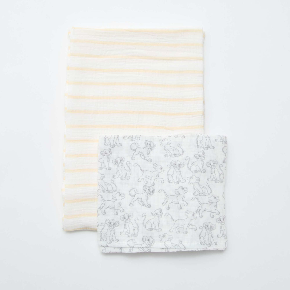 Pack de 2 muselinas 'Disney' de gasa de algodón BLANCO