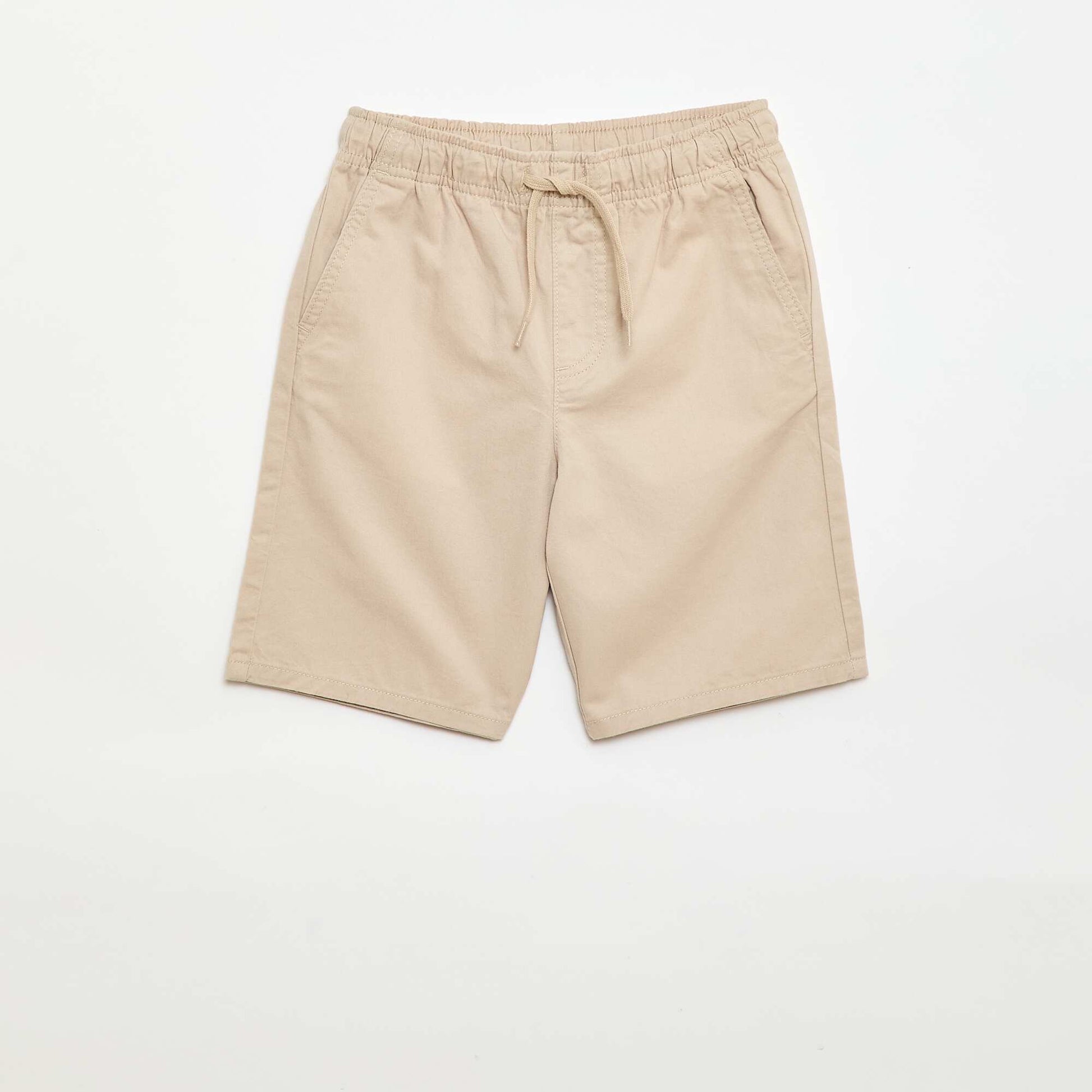 Bermuda chino liso con cordones ajustables BEIGE