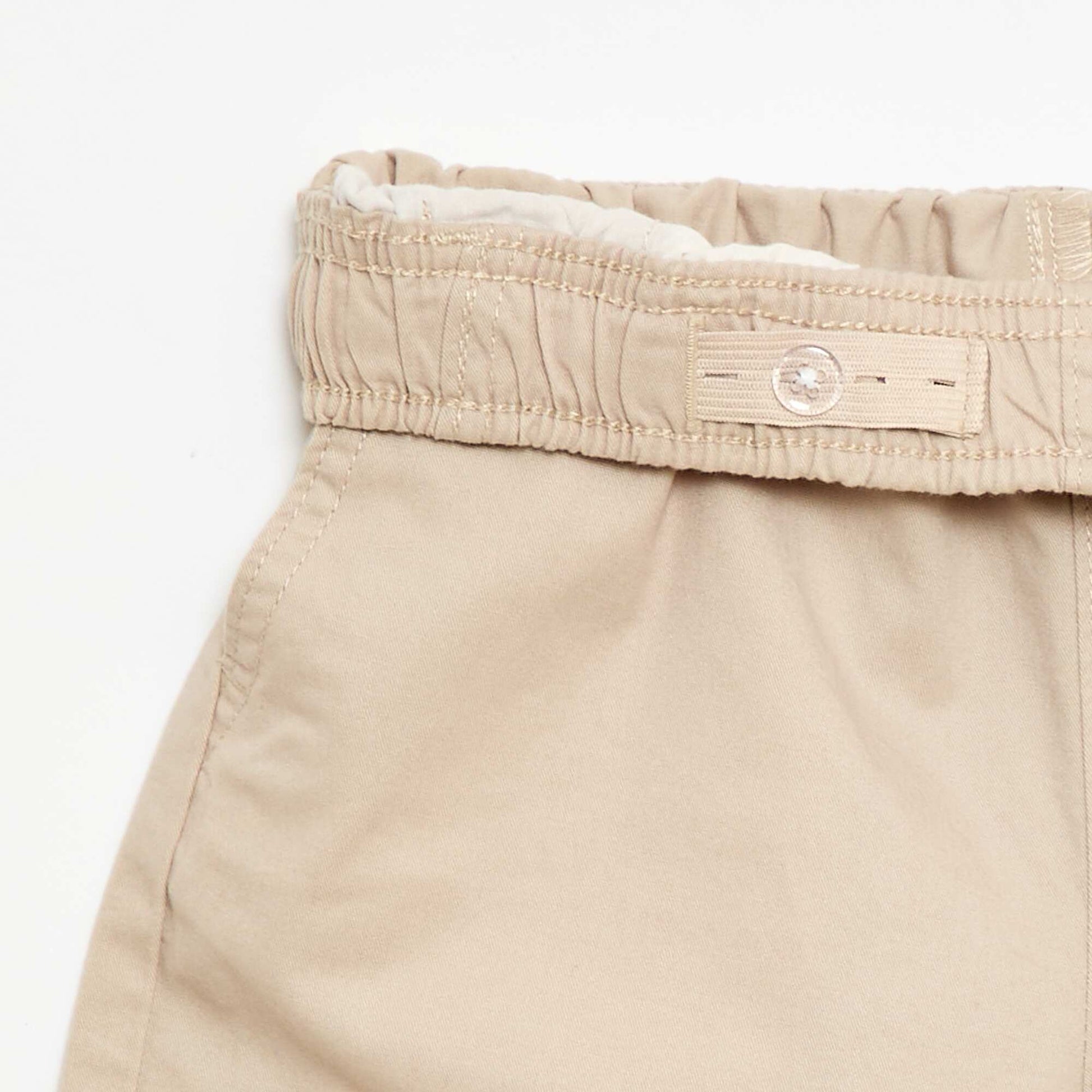 Bermuda chino liso con cordones ajustables BEIGE