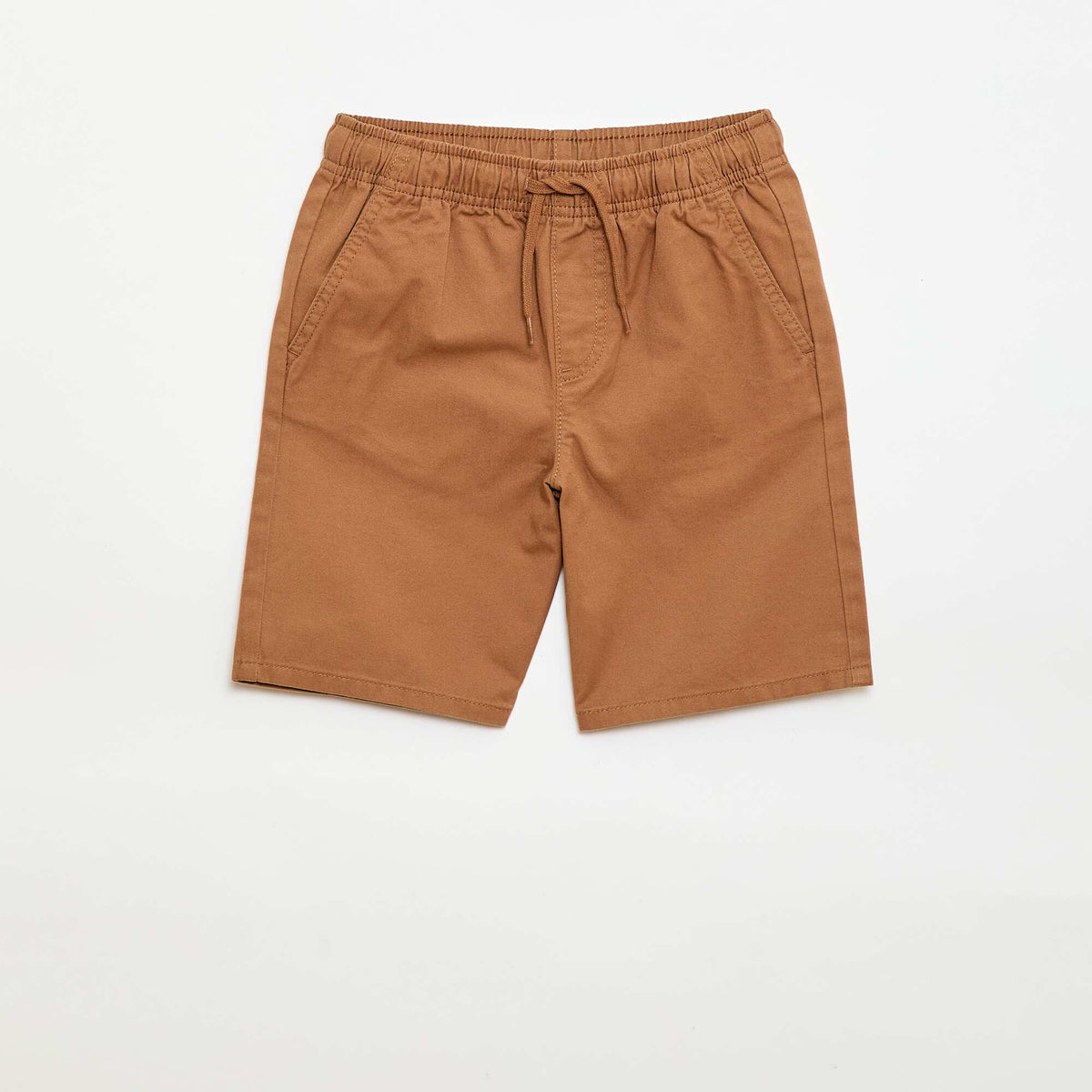 Bermuda chino liso con cordones ajustables BEIGE