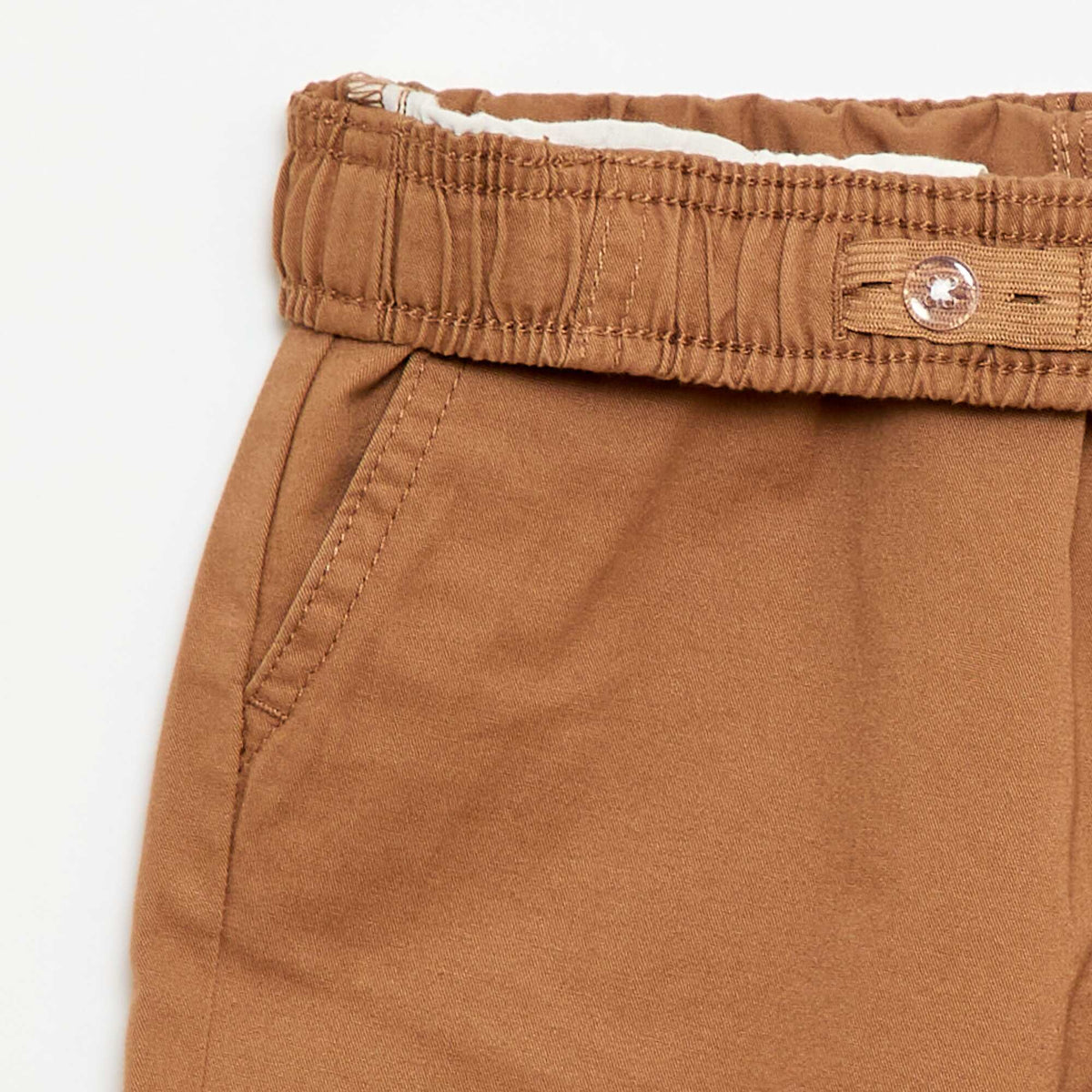 Bermuda chino liso con cordones ajustables BEIGE