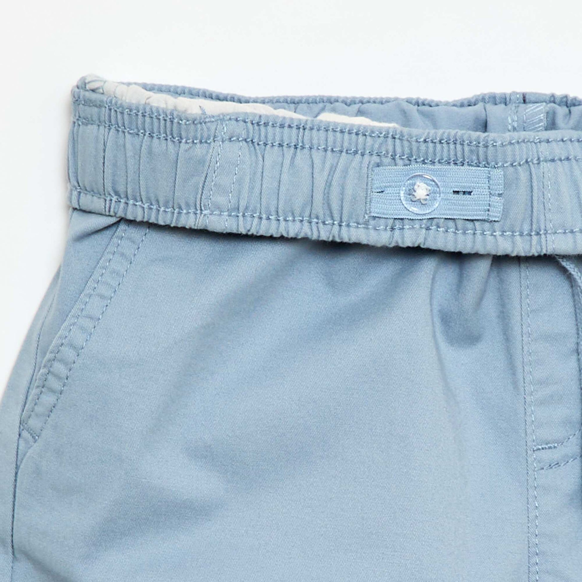 Bermuda chino liso con cordones ajustables AZUL